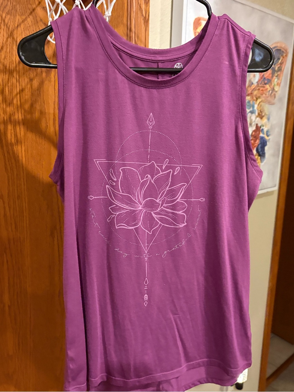 GAIAM Purple Lotus Graphic Tank Top